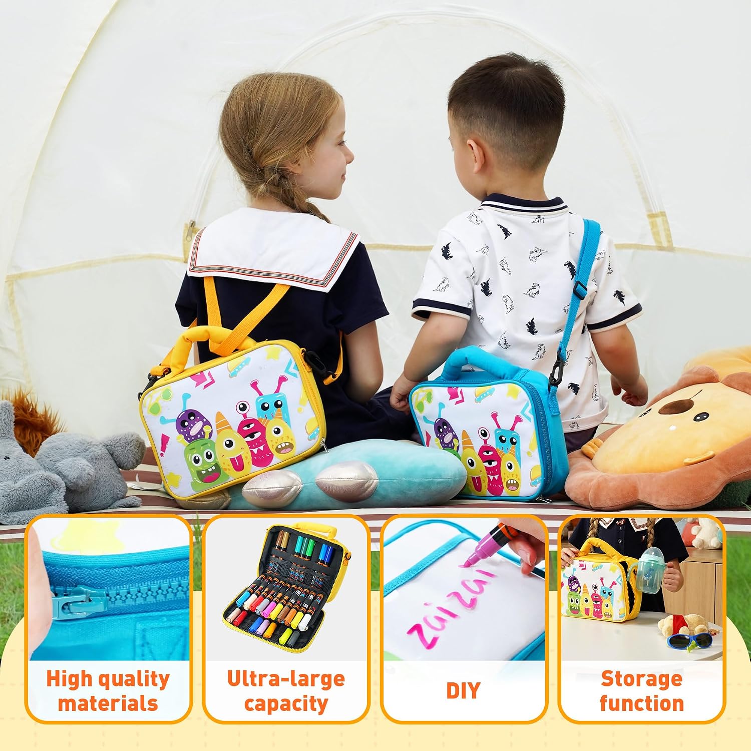 YPLUS Super Capacity Acrylic Paint Pens Markers, 24 Colors Big Acrylic Painting Pens Set, DIY Art Craft for Glass, Rock, Wood, Egg, Stone, Metal, Stocking Stuffers for Kids Toddler -Yellow