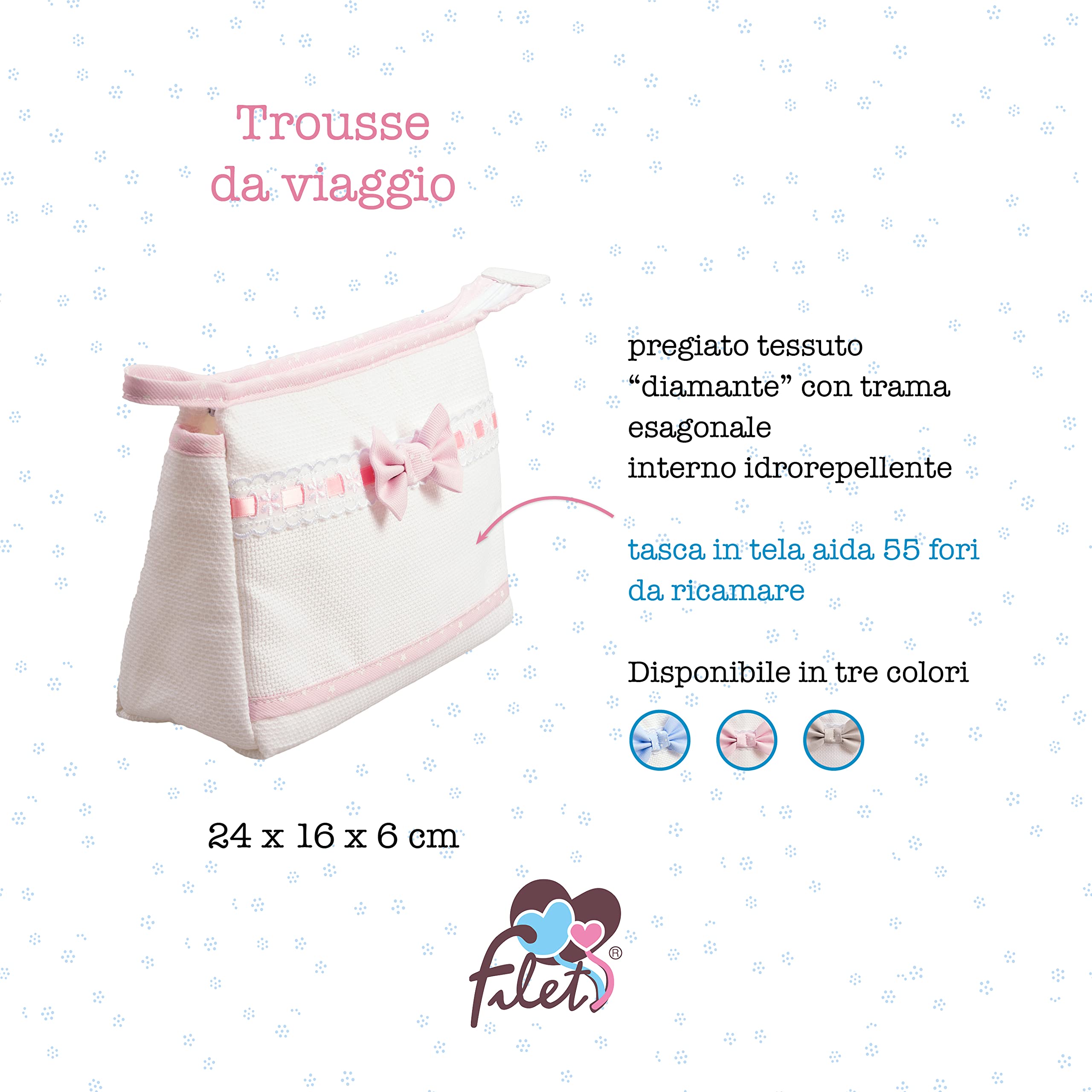 AGOFIL Baby Girls wirh, Travel Bag Envelope with Zip, White and Pink, One Size