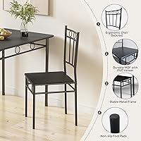 Vista 5 de Juego de mesa de comedor para 4, mesa de cocina y sillas de 5 piezas, juego de mesa de comedor rectangular con 4 sillas, juego de mesa de cocina que