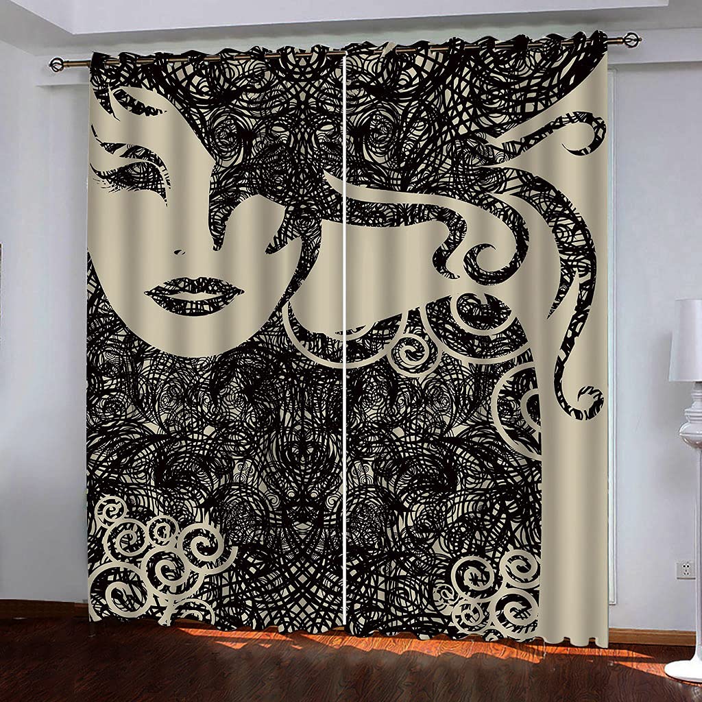 Rideaux occultants 2 pièces anti chaleur pour fenêtre de salon