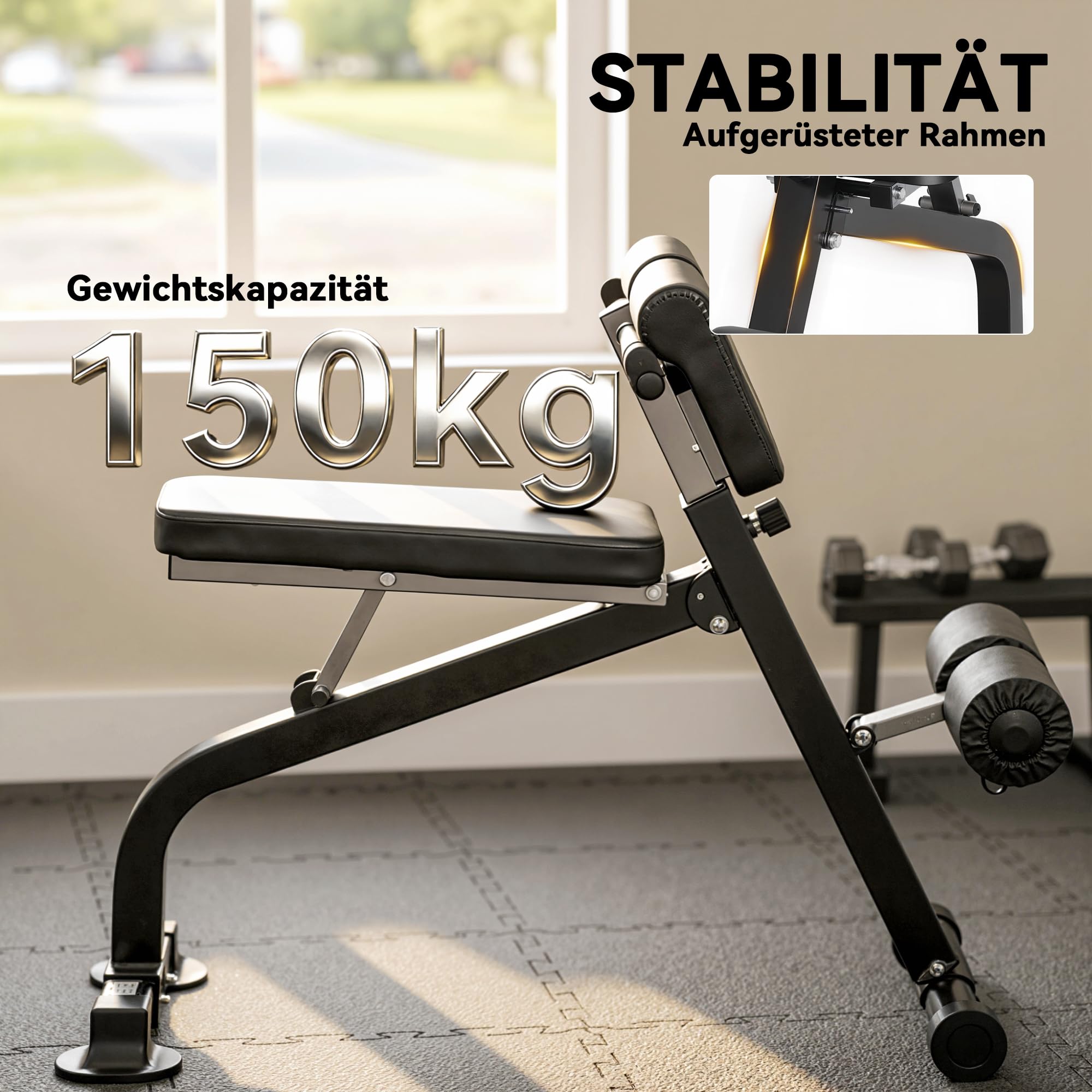 SPORTNOW składana ławka do hantli, wielofunkcyjna ławka treningowa z 10-stopniową regulacją wysokości, skośna ławka do treningu całego ciała, trener brzucha, ławka fitness do 150 kg, do domu i siłowni