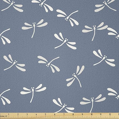 Miniatura 4 de Ambesonne The Yard, tela de libélula por The Yard, patrón tropical de vida silvestre, estilo japonés, patrón oriental inspirado en la naturaleza,