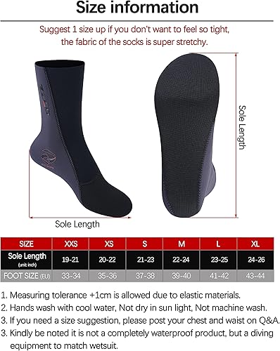 Miniatura 6 de Calcetines de buceo de neopreno, botines de neopreno para hombres y mujeres, calcetines de arena de 0.118 pulgadas para voleibol de playa, ultra