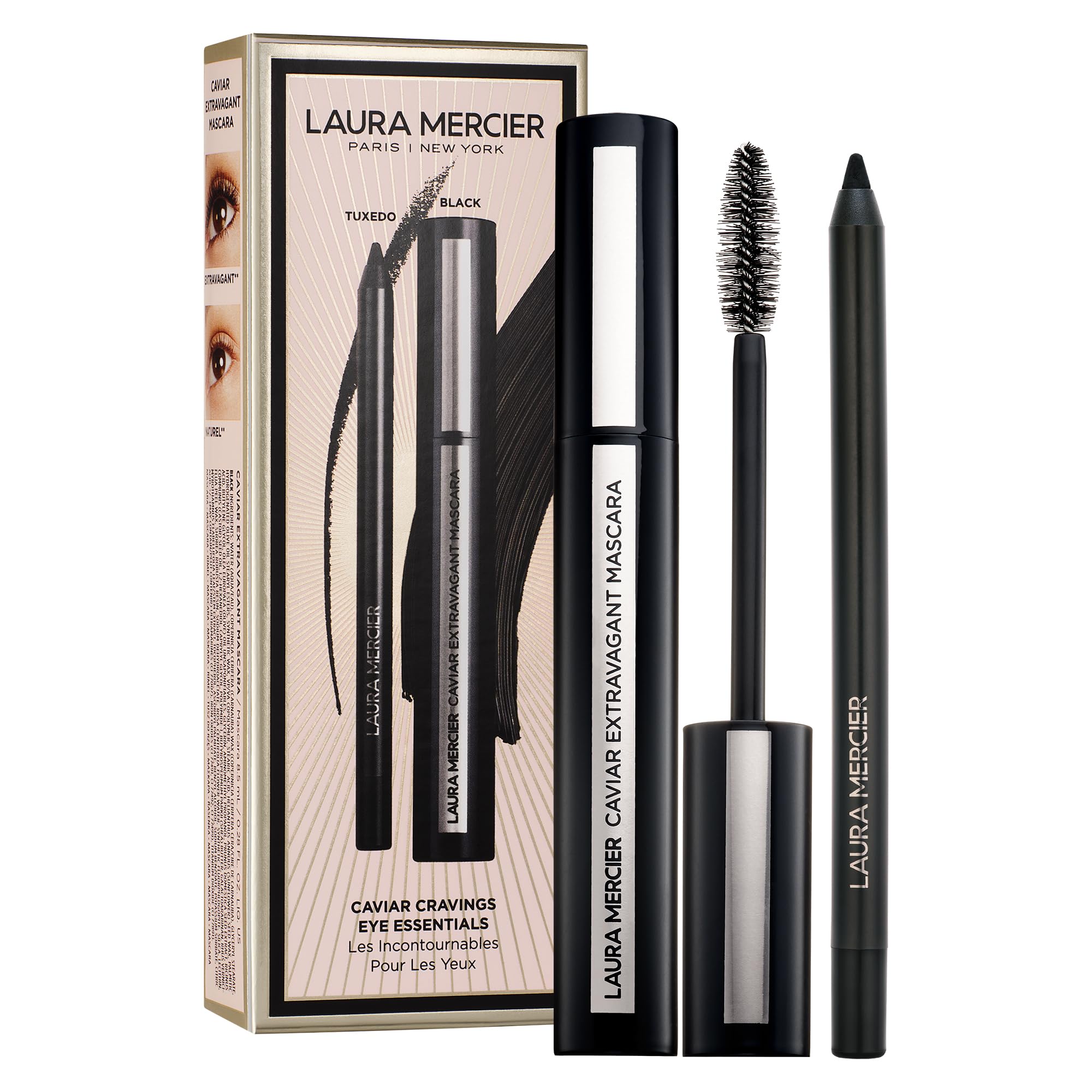 Laura Mercier Caviar Tightline Eyeliner: Long Lasting Color, Crease-proof, Waterproof, Gel-like Hydrating Formula, Perfect for Tightline, Lash Line + Waterline, Holiday Gift Set