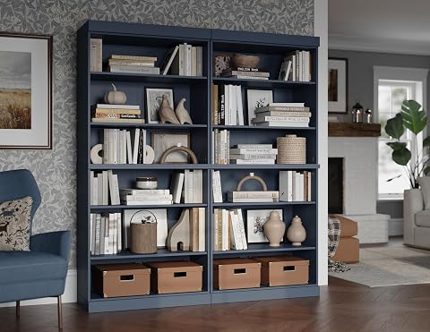 12-Shelf Bookcase, Solid Brazilian Pine, Adjustable Shelves, 64" Wide, 71.5" Tal