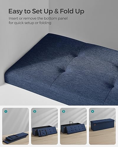 Miniatura 48 de SONGMICS MAZIE Collection - Otomana de almacenamiento de 43 pulgadas, banco de almacenamiento plegable con tapa abatible, capacidad de carga de 660