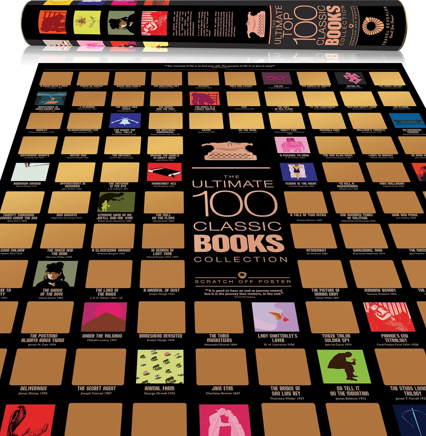 100 Essential Books Scratch-Off Poster