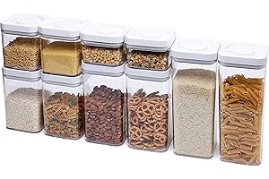 Amazon Basics 10-Piece Square Kitchen Pantry Food Storage Containers
