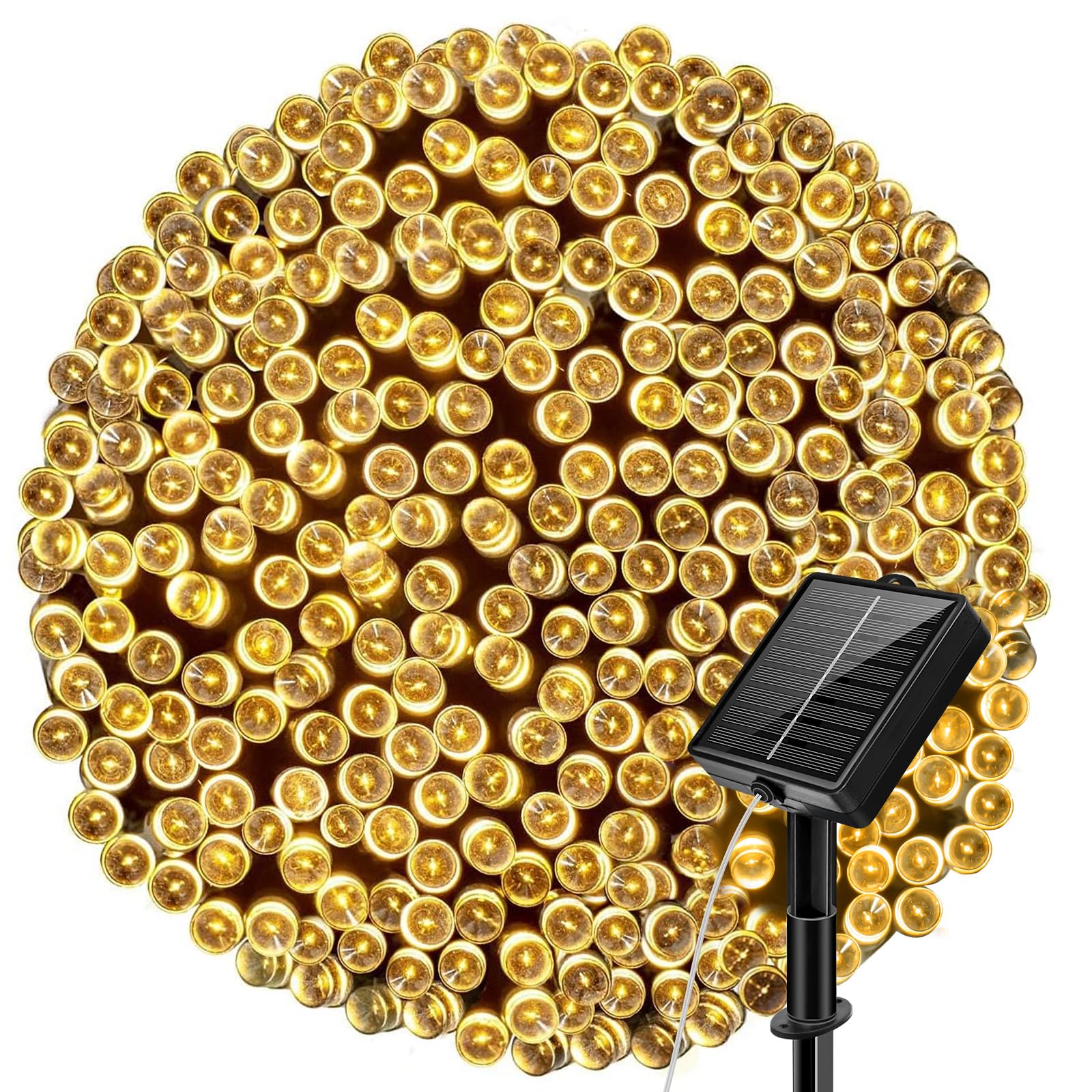 Solar Fairy Lights Outdoor, 24M/79ft 240 LED Solar Powered Garden Lights Outside 8 Modes Waterproof Solar String Lights for Trees Patio Fence Wedding Party Christmas Decor (Warm White)