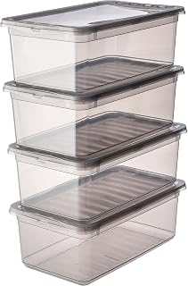 keeeper Aufbewahrungsboxen mit Air Control System, 4-teiliges Set, 4 x 5,6 l, Bea, Transparent (Crystal Grey)