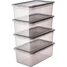 keeeper storage boxes with Air Control System, 4-piece set, 4 x 5.6 L, Bea, Transparent Crystal Grey