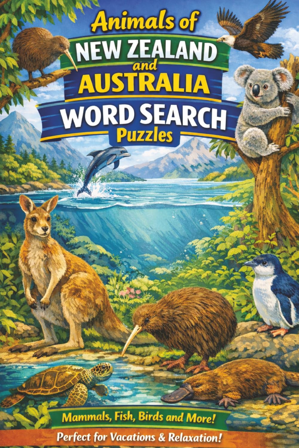 Animals of New Zealand and Australia Word Search Puzzles: Relax, Unwind, and Discover the Amazing Animals of the South Pacific | Perfect for puzzle ... and Seniors | 6 x 9 inches | 32 puzzles