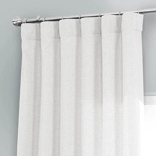 Miniatura 2 de HPD HALF PRICE DRAPES Cortinas de lino italiano para dormitorio y sala de estar, cortinas de oscurecimiento de habitación de 120 pulgadas de largo