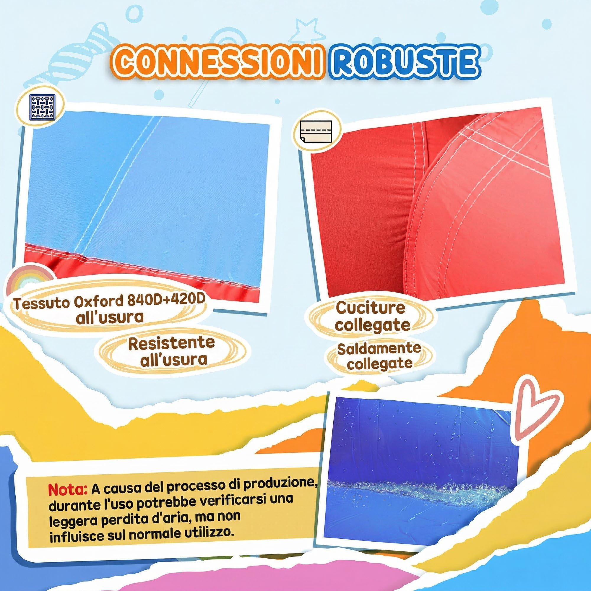 Outsunny Castello Gonfiabile 4 in 1 per Bambini 3-8 Anni, 265x260x200cm | Trampolino, Scivolo, Piscina, Parete da Arrampicata, Borsa Trasporto, Parco Acquatico Gonfiabile per Giardino, Gonfiatore