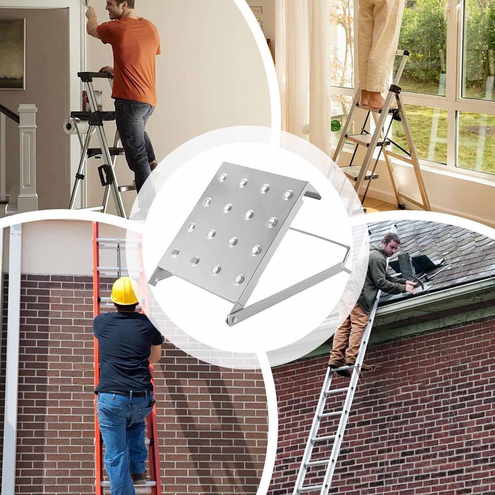 Accesorio para plataformas de escalera Plataforma de Trabajo Ajustable | Accesorios para Escalera Para Pintores, Proyectos de Bricolaje para el Hogar, Trabajo, Hogar, Bomberos y Ele