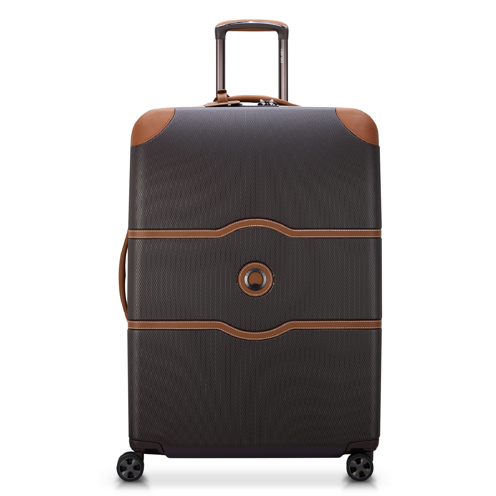 DELSEY PARISChatelet Air 2.0 Hardside Luggage with Spinner Wheels, Chocolate Brown, Checked-Large 28 Inch