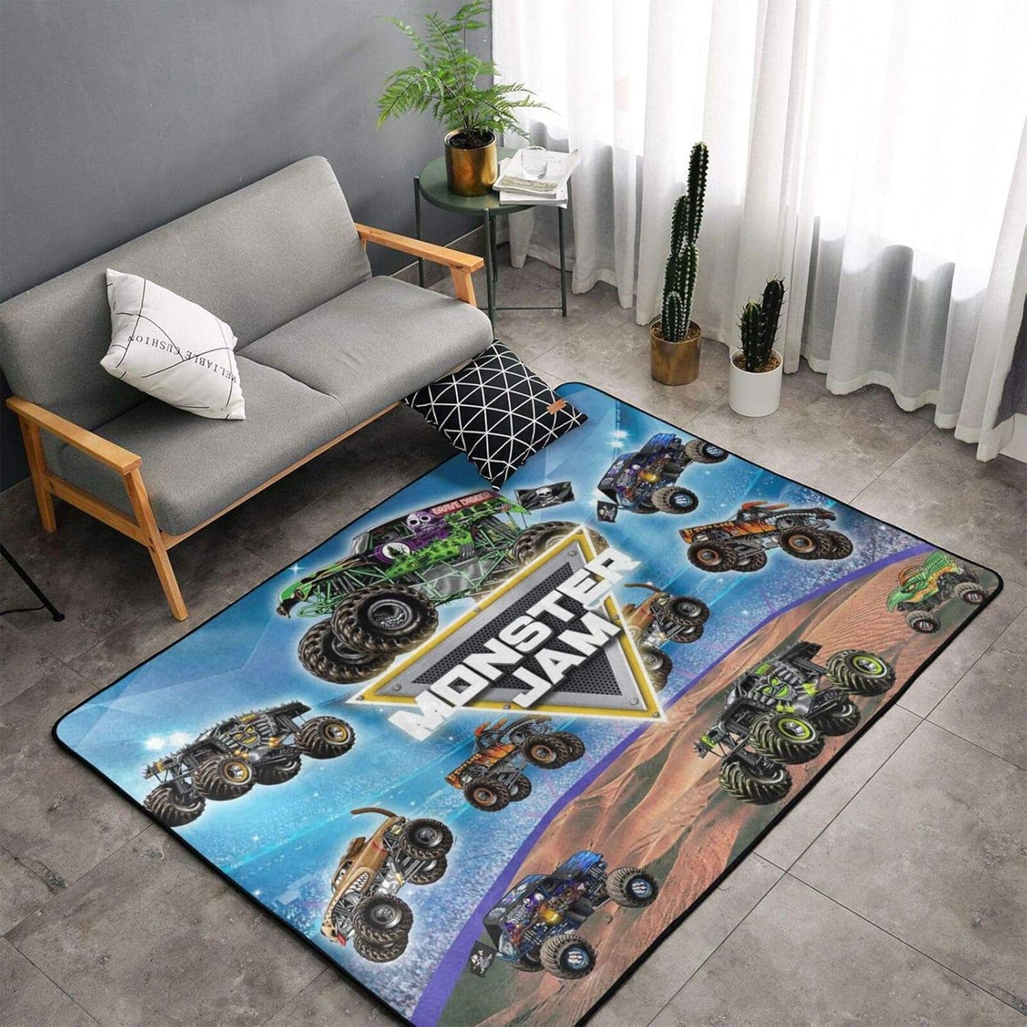 Anime Car Area Rugs Large Carpet Non-Slip Floor Mat Soft Fluffy Throw Carpet Indoor Anime 60 x 39 in Rug for Living Room Bedroom Backyard Dorm Home Boys Girls Kids Room