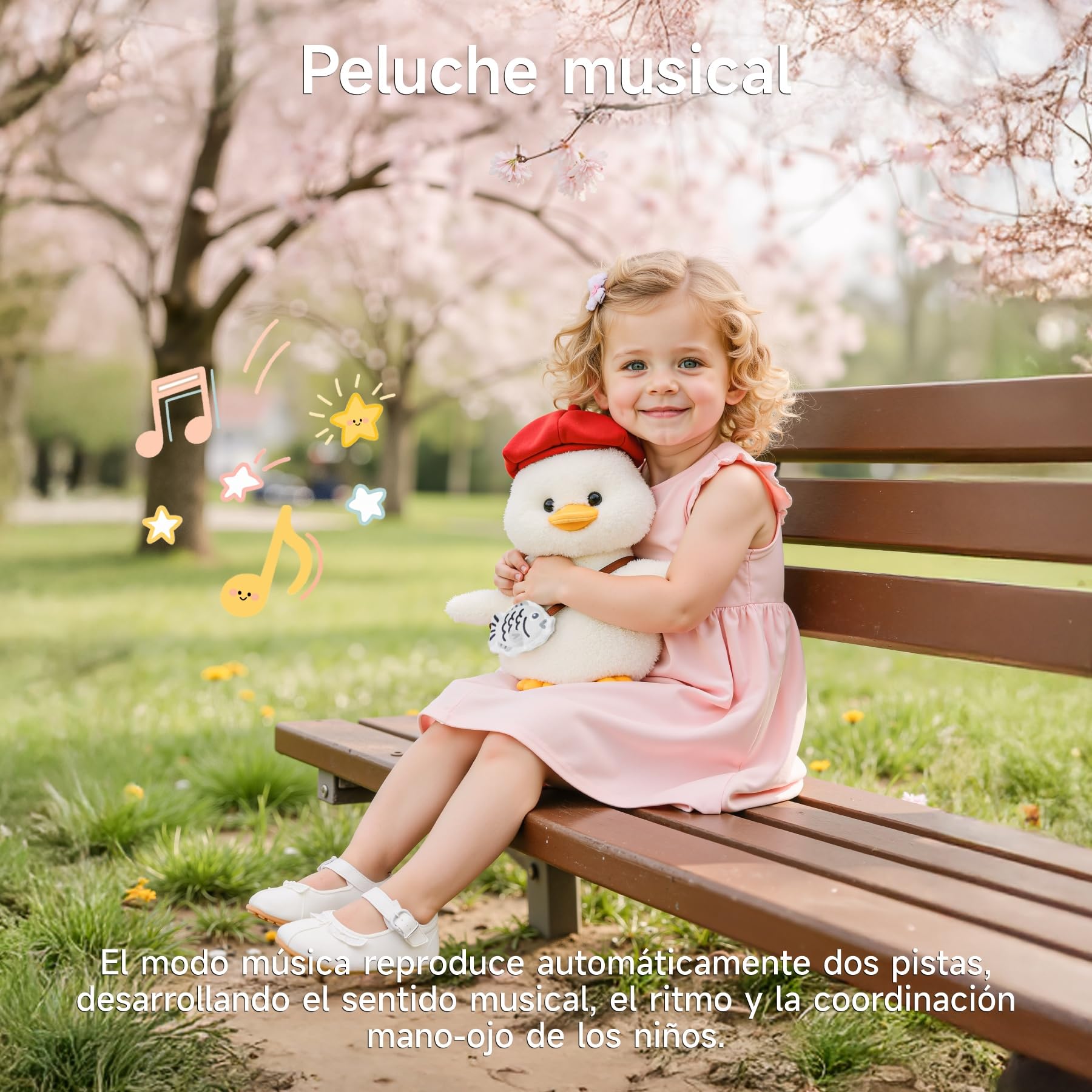 Pato Peluche Interactivo con Música, Voz y Movimiento Cabeza