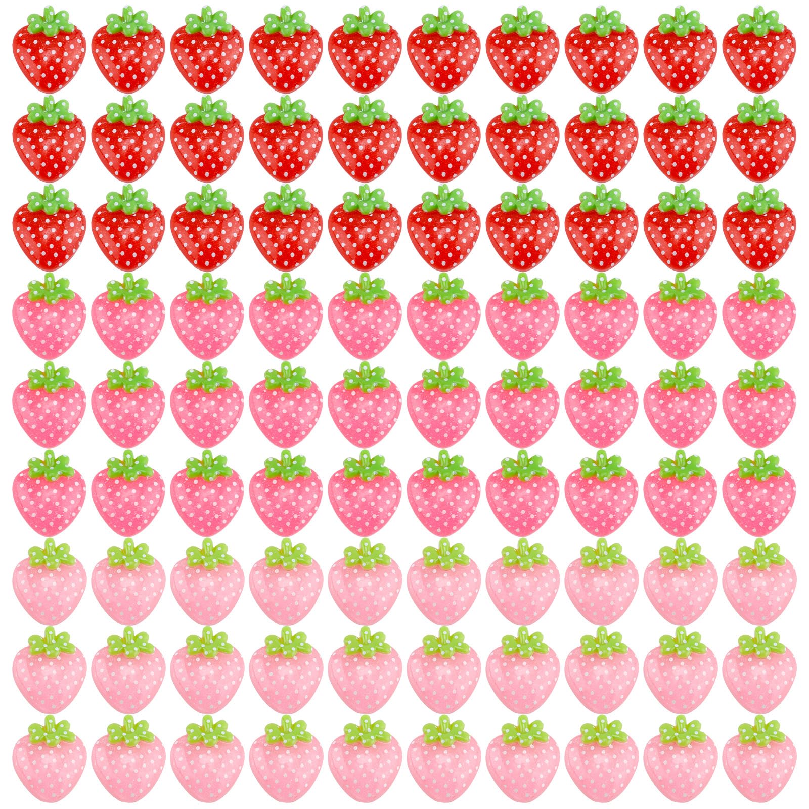 BELLIFFY 30 Pezzi Mini Ciondoli in Resina Di Fragola Adorni Per Decorazioni Fai Da Te E Accessori Per Custodie Di Telefoni