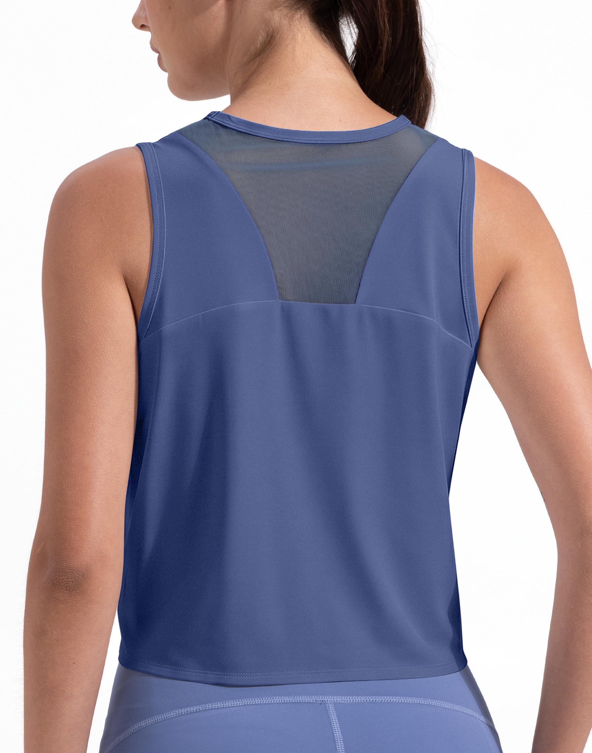 Pioneer Camp Canotte da allenamento da donna con pannello in rete, vestibilità ampia, senza maniche, per yoga, corsa