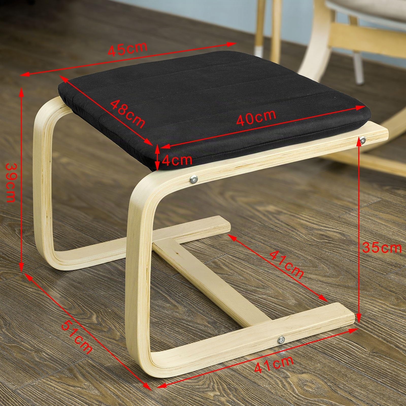 SoBuy FST38-SCH Repose-pieds pour fauteuil de relaxation Repose-pieds pour reposer les pieds Noir