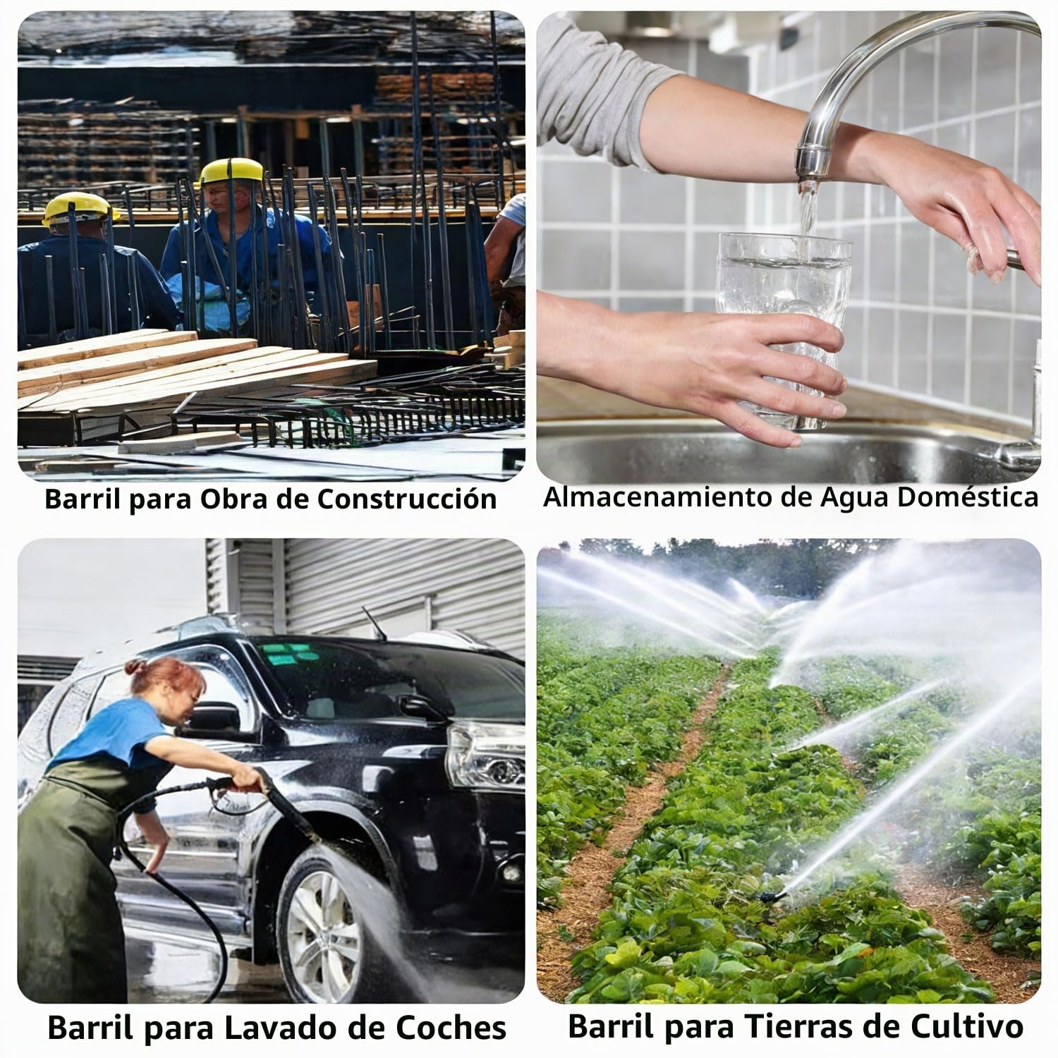 Deposito Agua Contenedor de Agua Grande, Tanque de Agua de plástico de 100 l transportador de Agua para caravanas y campamentos con Grifo para Viajes, RV, Emergencia(Size:50L)