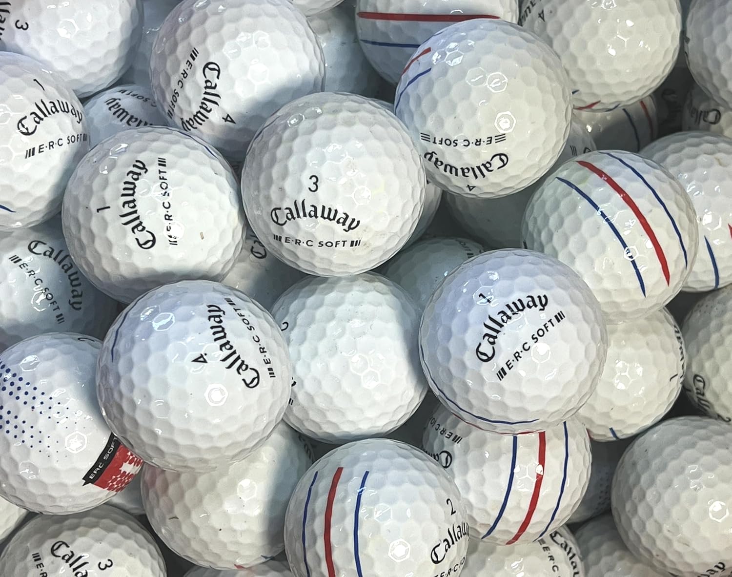 Golf Ball House…36 ERC-Soft Golf Balls for Callaway/White/Premium (AAA) / Used-Recycled w/Mesh Bag