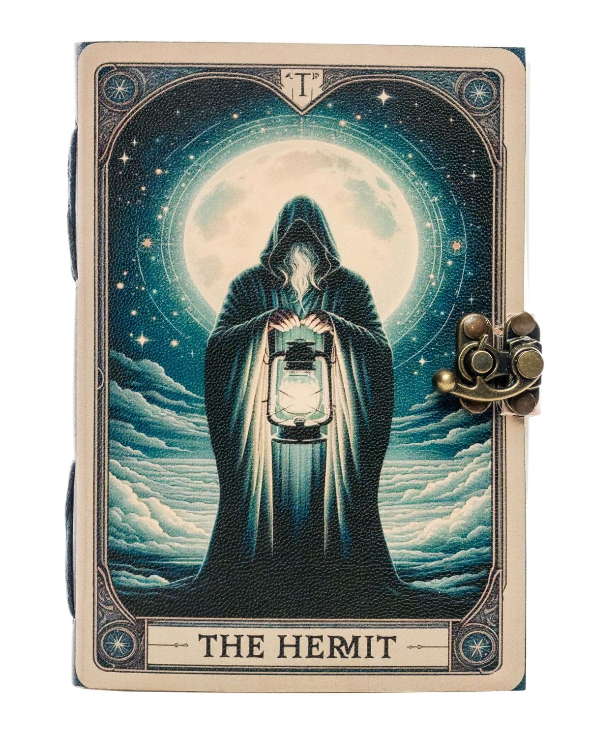 CAVALO - Be Unique Handmade Leather Diary Embossed with Antique Designs and Lock. Use for Sketchbook, Scrapbook, Drawing, Writing and Gifting. Unlined 240 Papers with Size 5×7 inch (The Hermit)