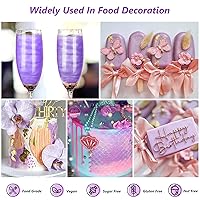 Vista 72 de Polvo de brillo comestible rosa de 0.35 onzas, polvo de grado alimenticio para tartas, polvo de postre insípido para hornear Cherrysea Food 1-dorado