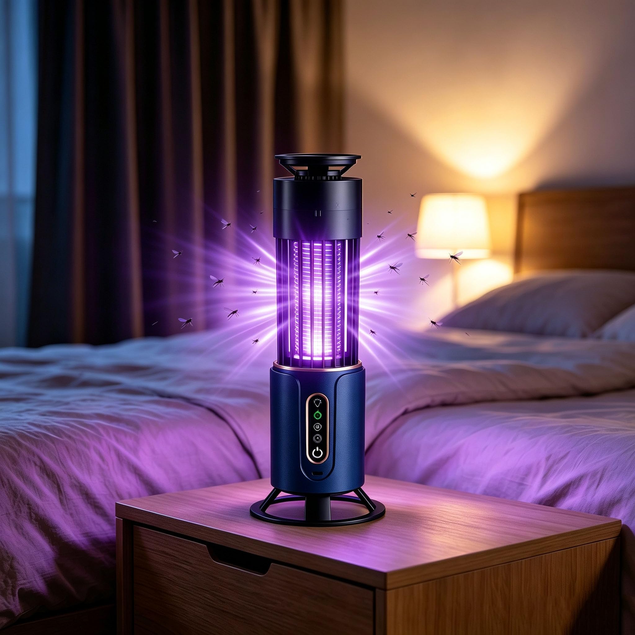 BugyTrapox Mosquito Zapper Indoor Electric Insect Trap UV Light，Blue