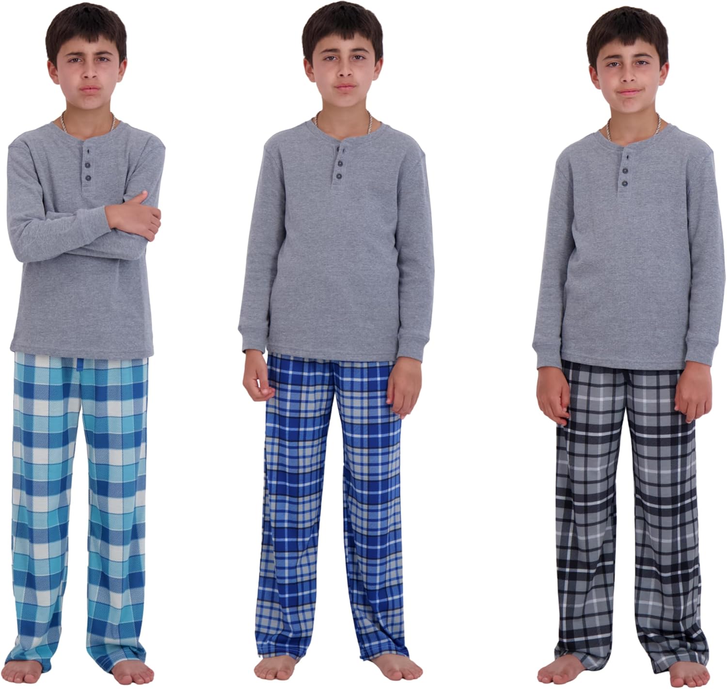 US Angels 3-Pack Boys Pajama Pants - Soft Micro Fleece OR Jersey Knit PJ Bottoms for Kids - Boys Sleepwear, Size 7-20 - Image 2