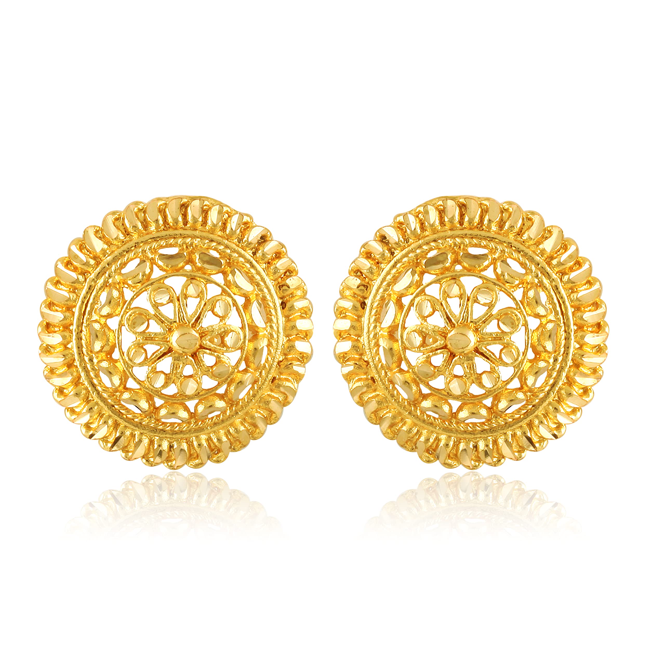 MEENAZ Traditional Temple 1 One Gram Gold Studs Ethnic 18k Brass South Indian Meenakari Screw Back Round Ruby Pink Stone Stud Earrings Combo Set Pack For Women girls Latest -GOLD EAR RINGS STUD-M127 (B09YXR28MH) Amazon Price History, Amazon Price Tracker