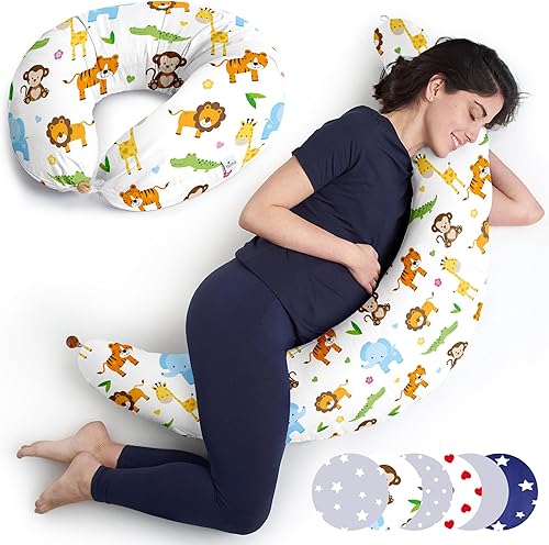 Niimo Almohada de embarazo XXL y almohada de alimentación para bebé, almohada de maternidad doble platino 2022, funda de almohada de embarazo 100% disponible en Yaxa Colombia