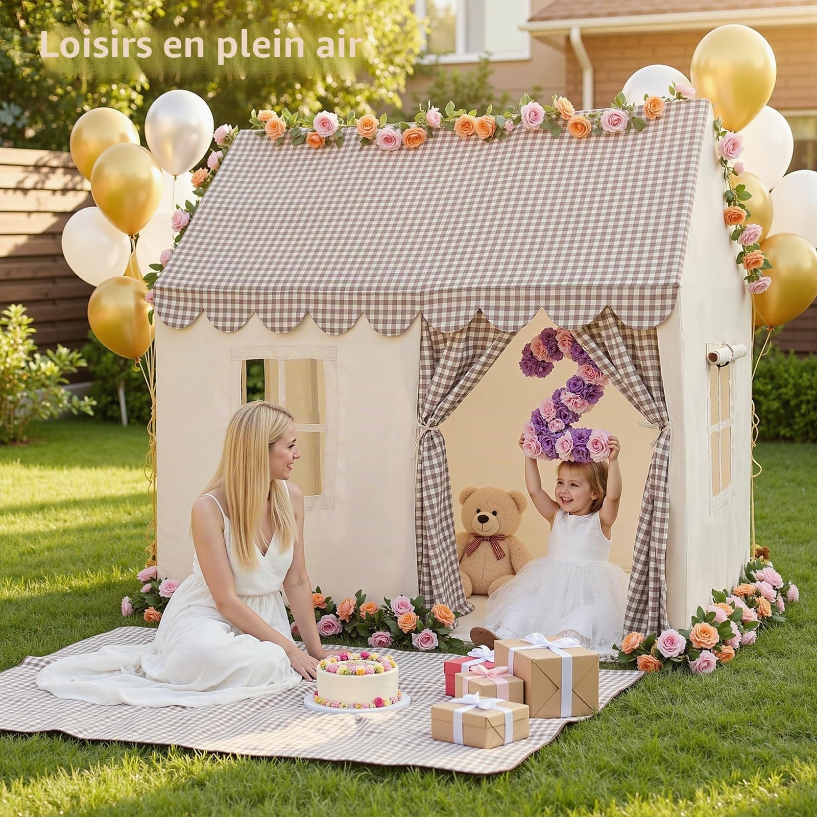 Wilwolfer Tente de Jeu d'intérieur pour Enfants : Tente de Princesse, avec Tapis rembourré, Grande Maison de Jeu, pour Filles et garçons, pour Fille, Jouet pour Enfant, Maison, Cadeau d'anniversaire