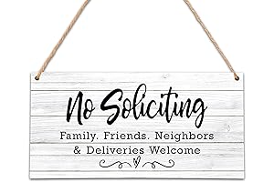 No Soliciting Hanging Sign - 5x10 Wood Welcome Sign