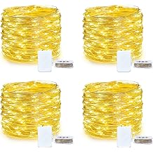 AIKEI Led Fairy Light Battery Operated, 50LED 16FT String Lights Copper Wire Starry Fairy Lights Warm White, 4Pack