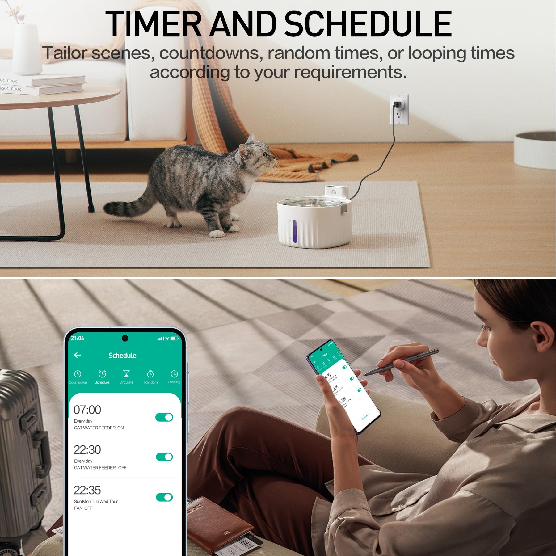 WiFi Smart Plugs App Controlled Plug Compatible with Alexa and Google Home Wireless Outlet Plug with Timer Schedule — view 4