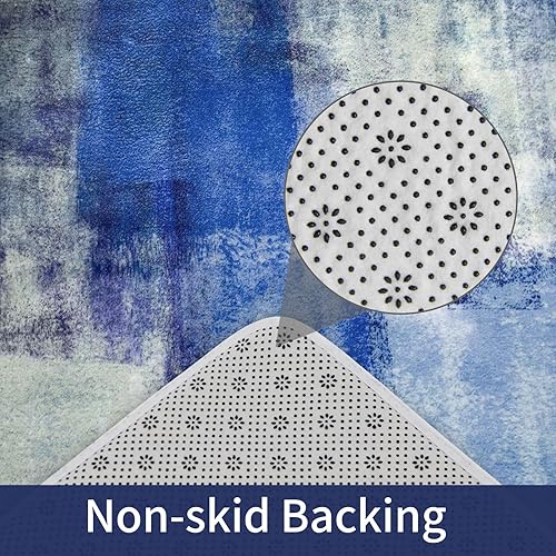 Miniatura 6 de MitoVilla Juego de 4 piezas de baño azul marino con cortina de ducha y alfombras, juegos de cortinas de ducha azul oscuro con alfombras para