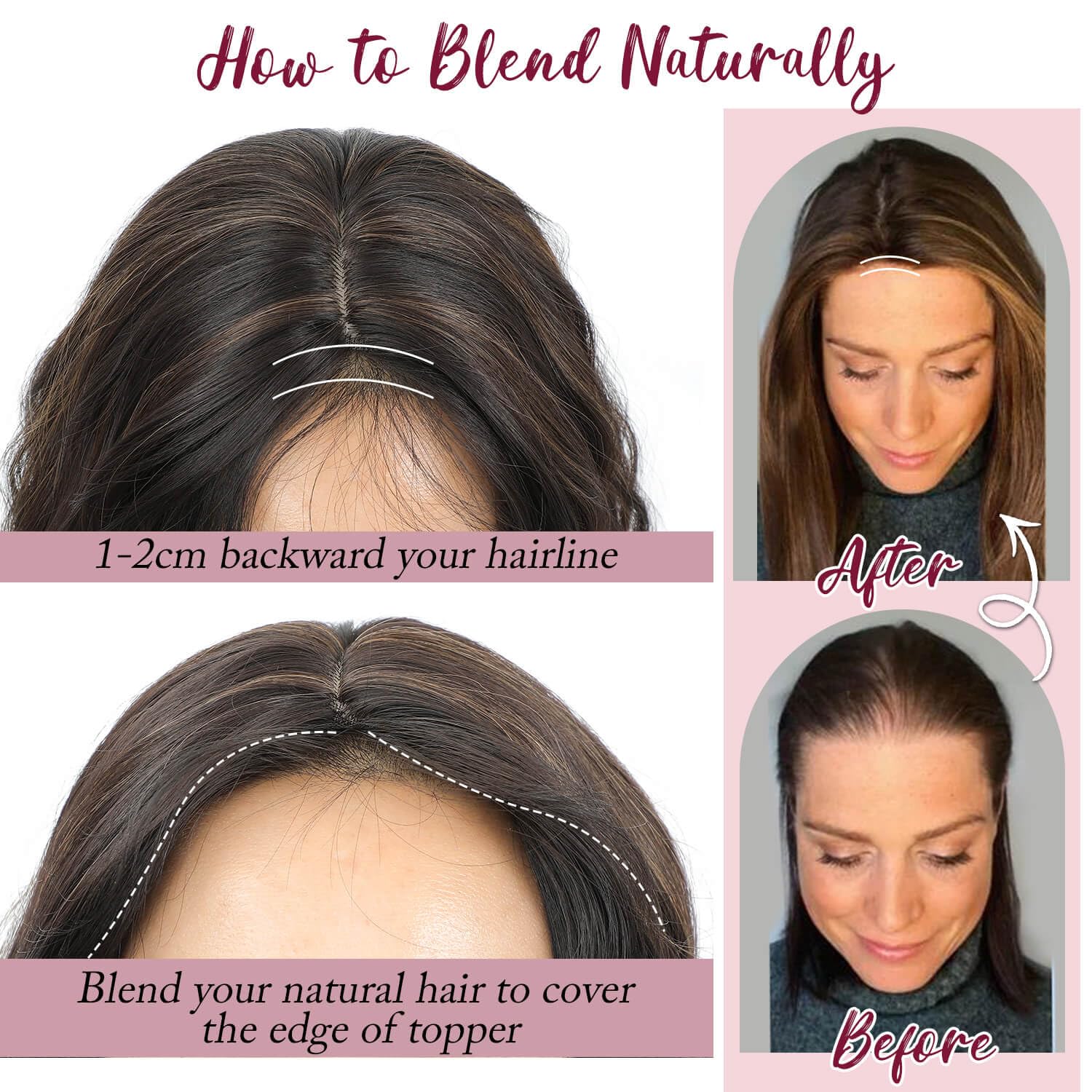 Ms Taj haarteile für dünnes haar,45cm Ombre Blonde with Dark Root haartopper echthaar natürlich geschichtet Clip-in-Haarteil für mehr Haarvolumen synthetische Haa Haarteil
