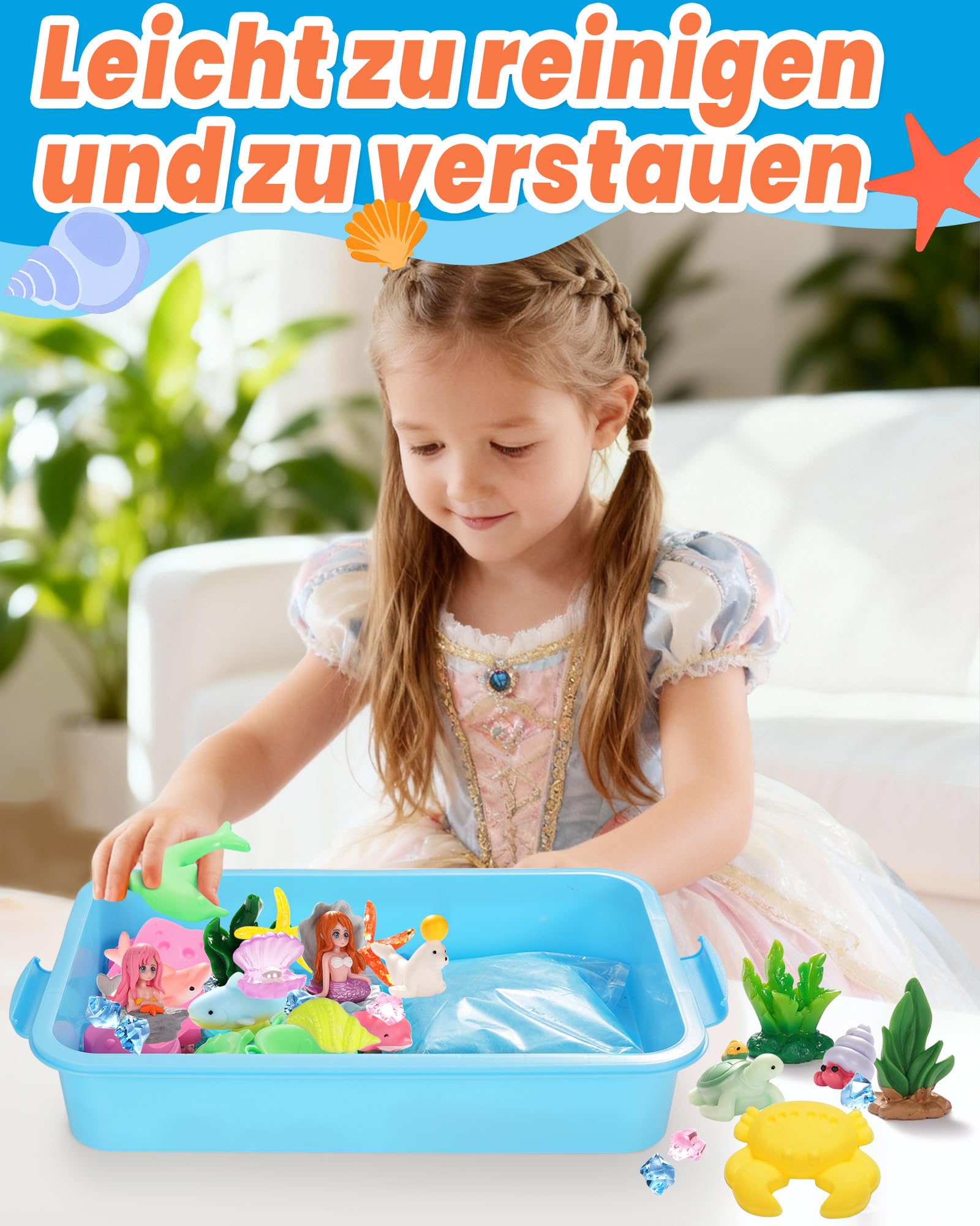 Velozenithize Magic Sand Set, Zaubersand Set Enthält 1 kg hochwertigen blauen weltraumsand, Geeignet für Kindergeburtstage, Weihnachten usw