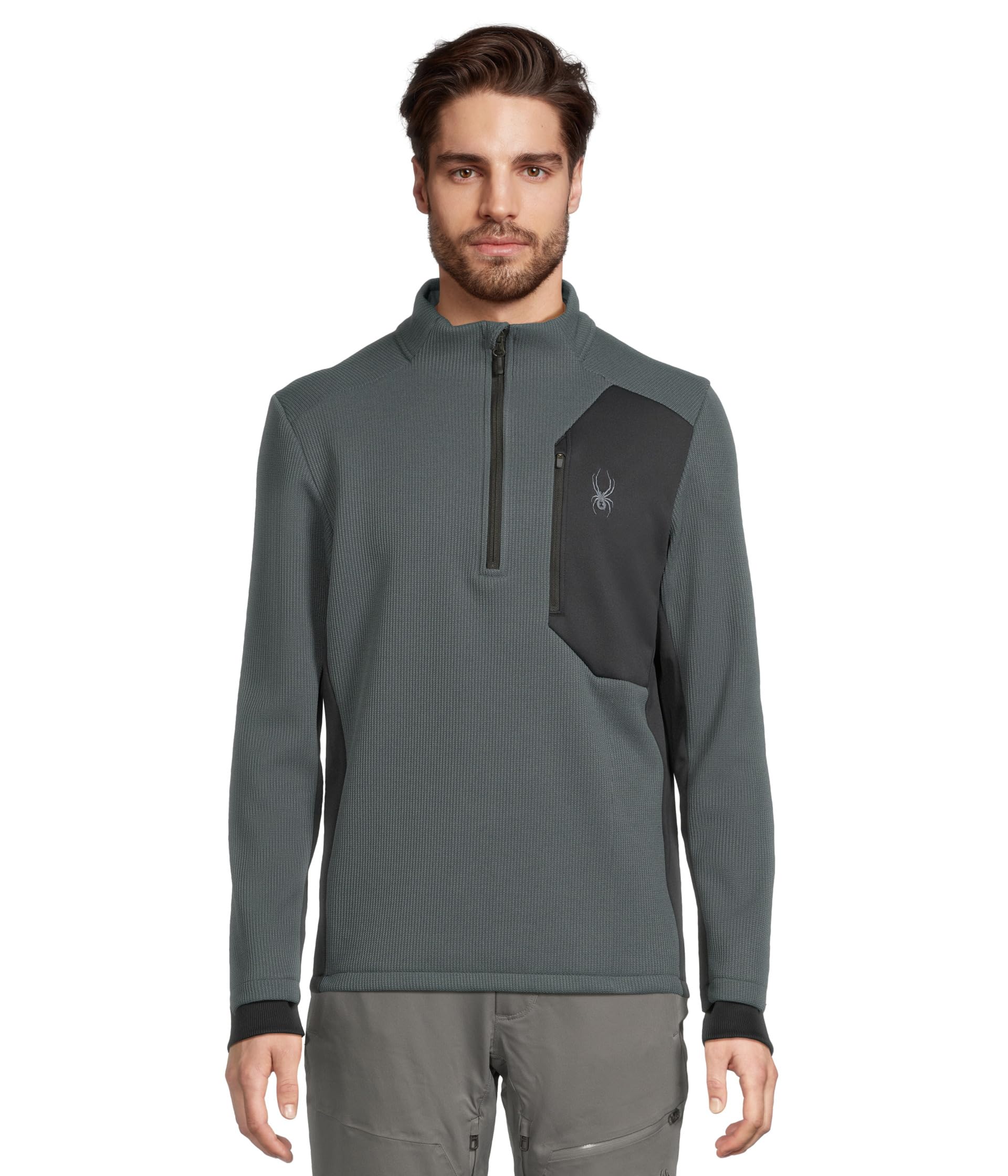 Spyder mens Bandit 1/2 Zip, Slate Blue, M