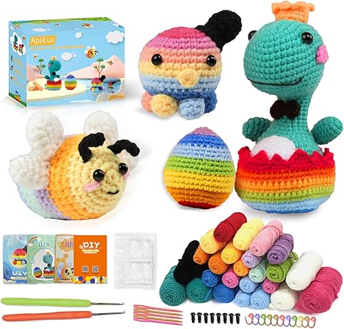 Kit de ganchillo para principiantes, kit de 4 piezas de animales de ganchillo para adultos y niños, kit de ganchillo para principiantes con disponible en Yaxa Costa Rica