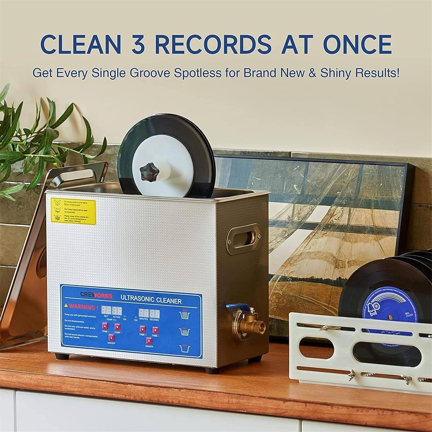 Efficiente Macchina Per La Pulizia Di Dischi In Vinile Ad Ultrasuoni Da 6 Litri, Pulitore Ad Ultrasuoni Per Dischi In Vinile - Pulizia Profonda, Per Dischi Da 7 Pollici/12 Pollici, Nessun Danno Alla