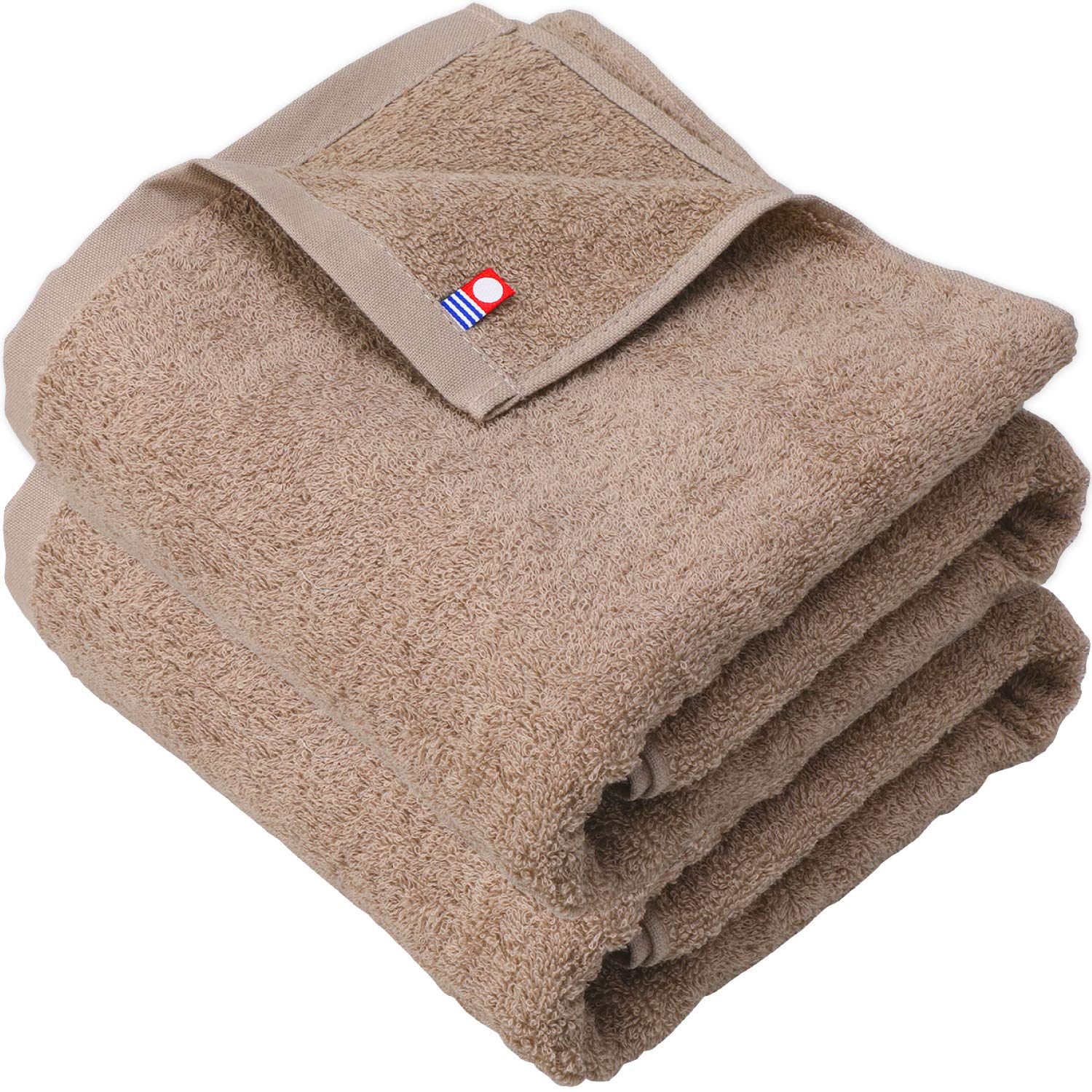 imaa Imabari Bath Towel Set of 2 Light Brown Cotton 24x47in Made in Japan