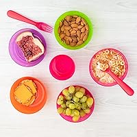 Vista 5 de Kids Plastic Dinnerware Set of 36 Multi Color Pieces (Plates, Bowls, Cups and Flatware) - Reusable, BPA-Free, Dishwasher Safe and Microwaveable