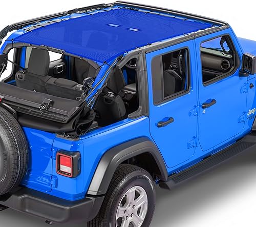 Alien Sunshade - Parasol de malla de tamaño completo para techo, bloquea los rayos UV, el viento y el ruido (color azul)