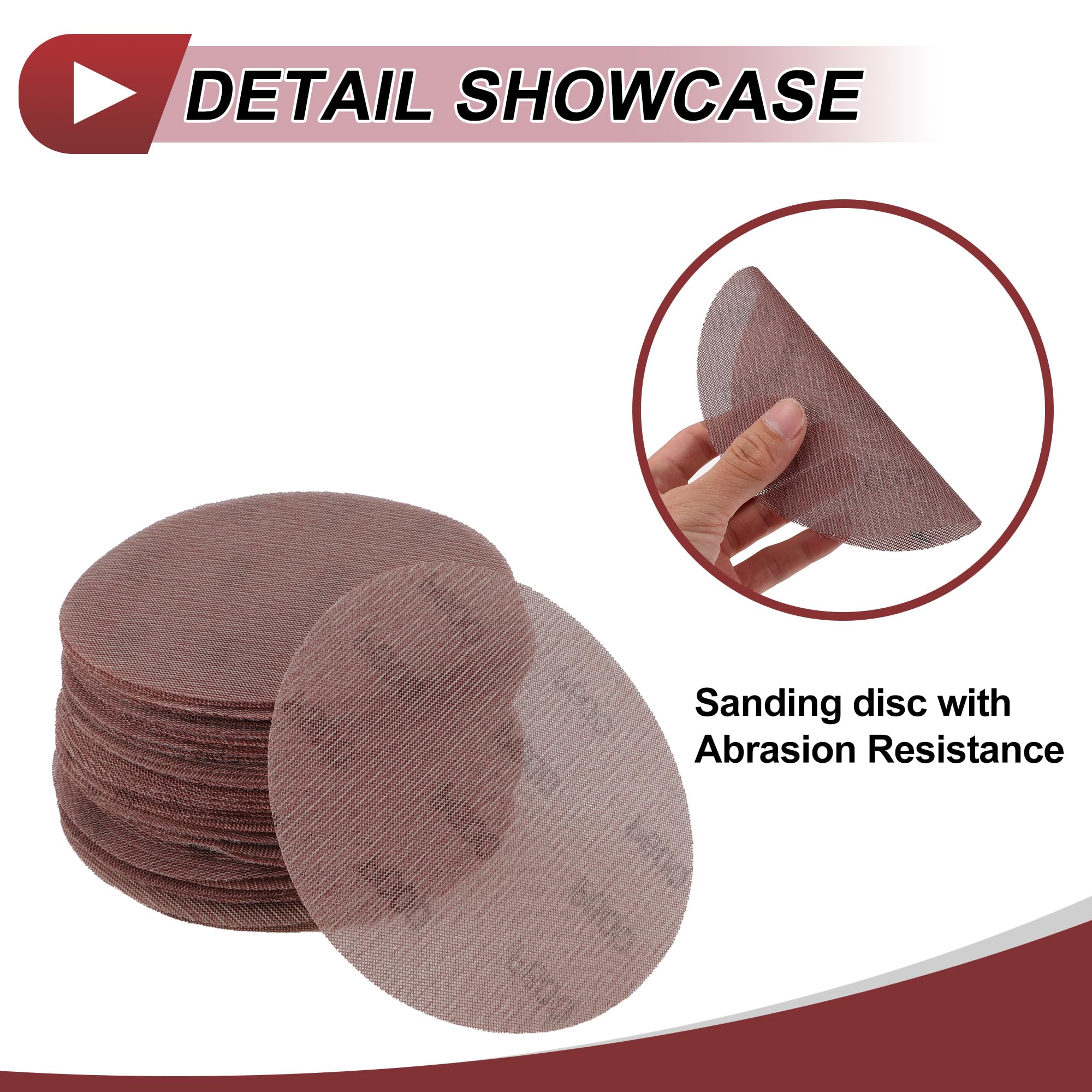 HEROFFIX 50 Pcs 6 Inch Abranet Sanding Mesh Anti-Clog Hook Loop Dust Free Net Sandpaper 600 Grit Brown Aluminum Oxide - Image 3