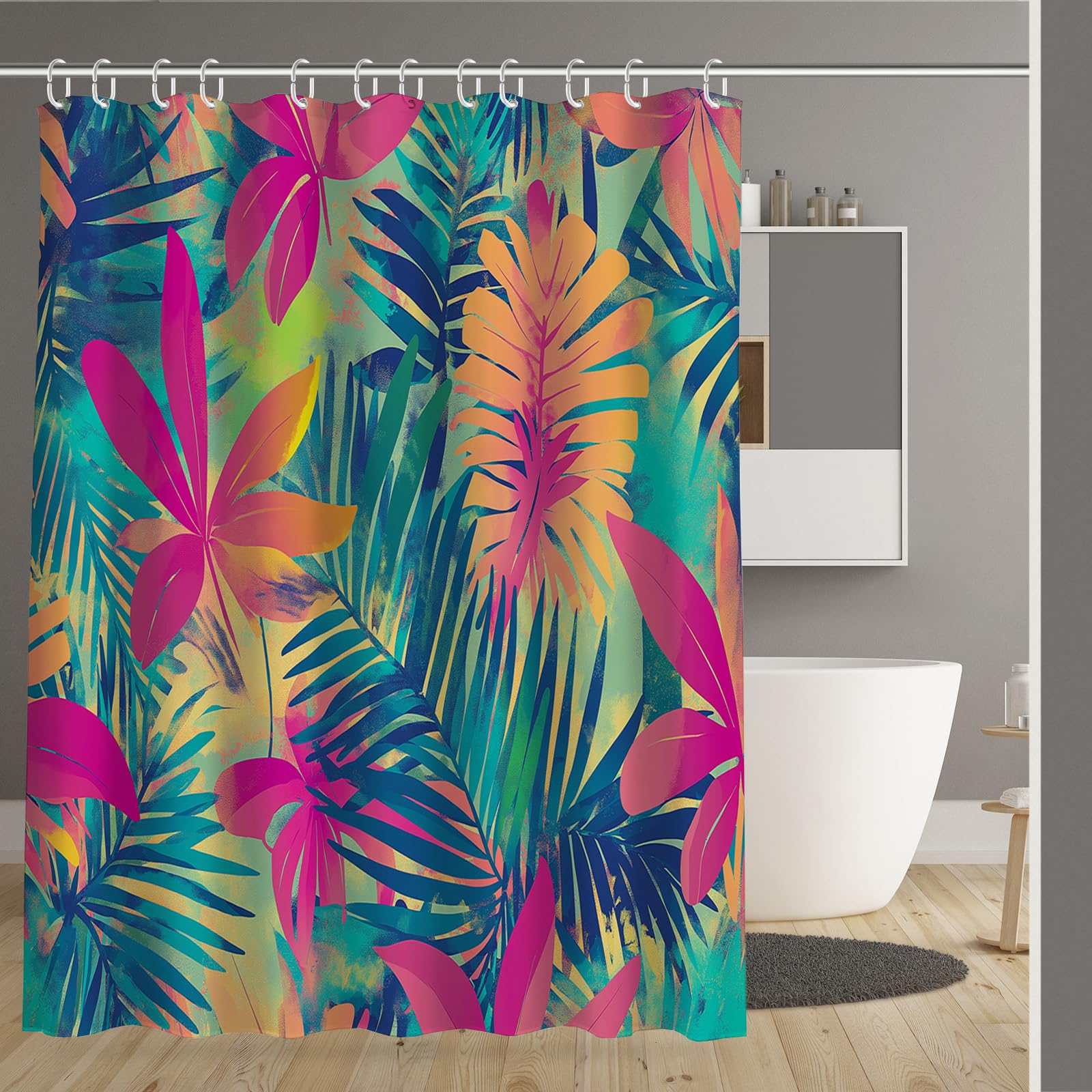 Rideau de douche de bain imperméable en polyester lavable premium