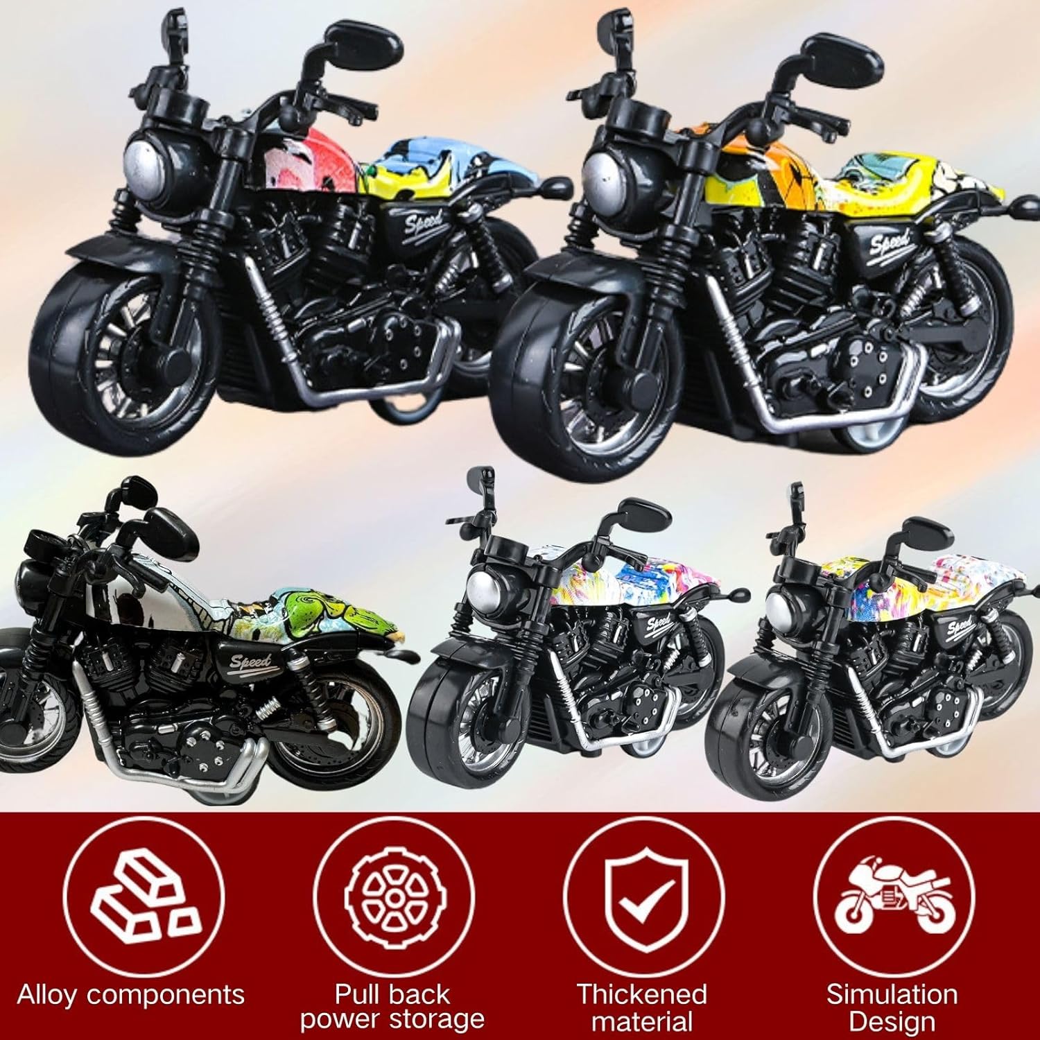 ANNIE MO Colorful Series Motorcycle blind box pendant keychain mini alloy motorcycle model random delivery collection series box creative gift - Image 6