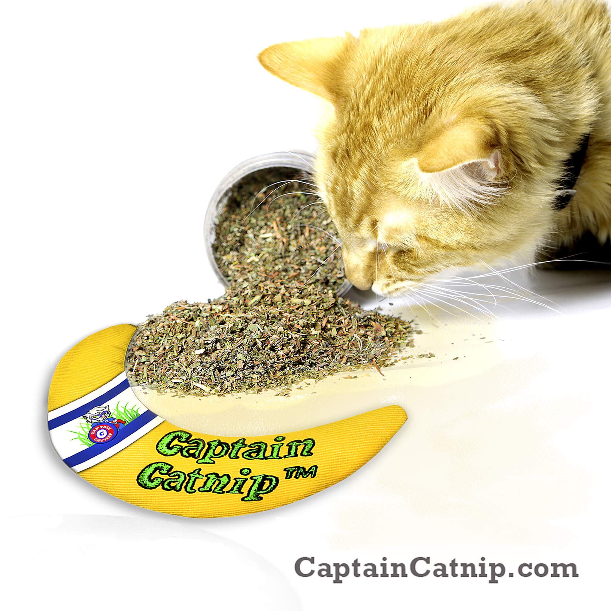 Captain Catnip Cat Banana Toy, Kitten Interactive Toy, Fun Playing Cat Toy, Filled with Organic Catnip for Indoor Cats